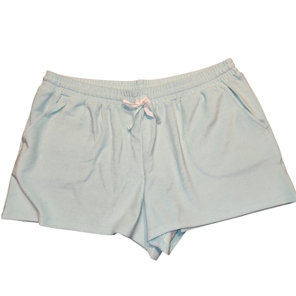 Candace Cameron Bure Mint Green Terry Cloth Shorts Womens LP Pockets Athleisure